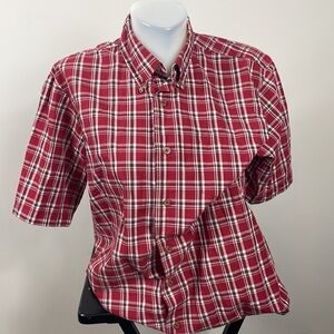 Wrangler plaid western short sleeve button down shirt
